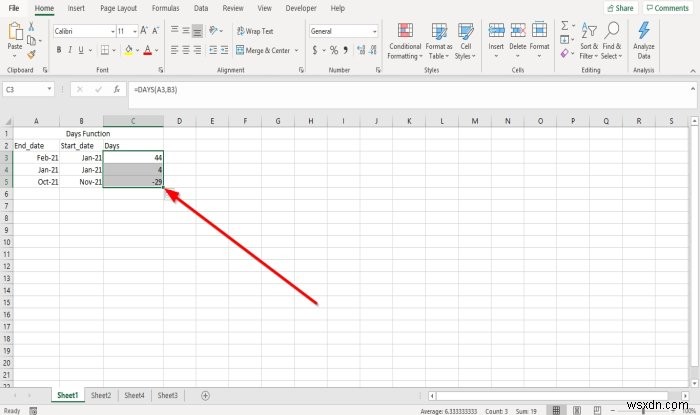 วิธีใช้ฟังก์ชัน DAYS และ DAYS360 ใน Microsoft Excel 