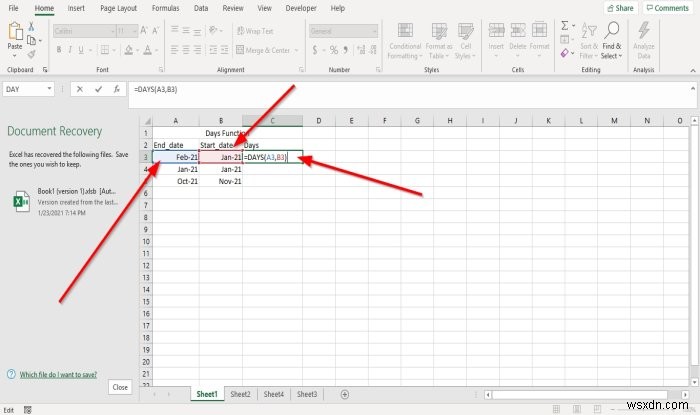 วิธีใช้ฟังก์ชัน DAYS และ DAYS360 ใน Microsoft Excel 