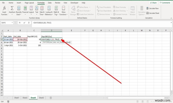 วิธีใช้ฟังก์ชัน DAYS และ DAYS360 ใน Microsoft Excel 