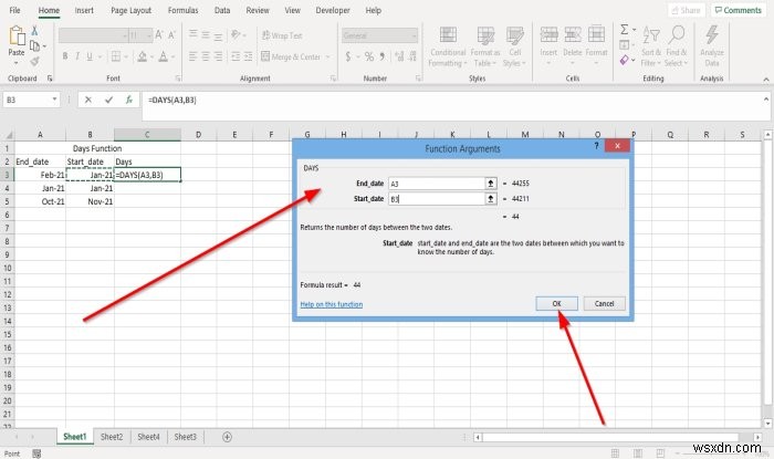 วิธีใช้ฟังก์ชัน DAYS และ DAYS360 ใน Microsoft Excel 