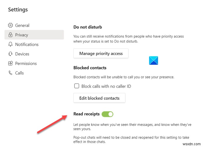 วิธีปิดใบตอบรับการอ่านใน Microsoft Teams 