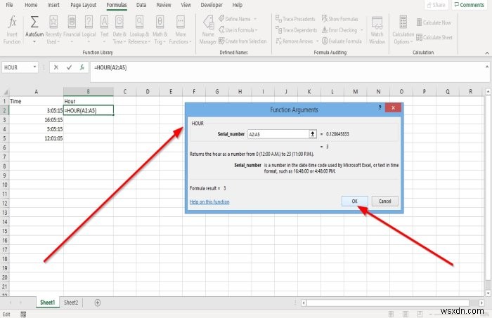 วิธีใช้ฟังก์ชันชั่วโมง นาที และวินาทีใน Microsoft Excel 