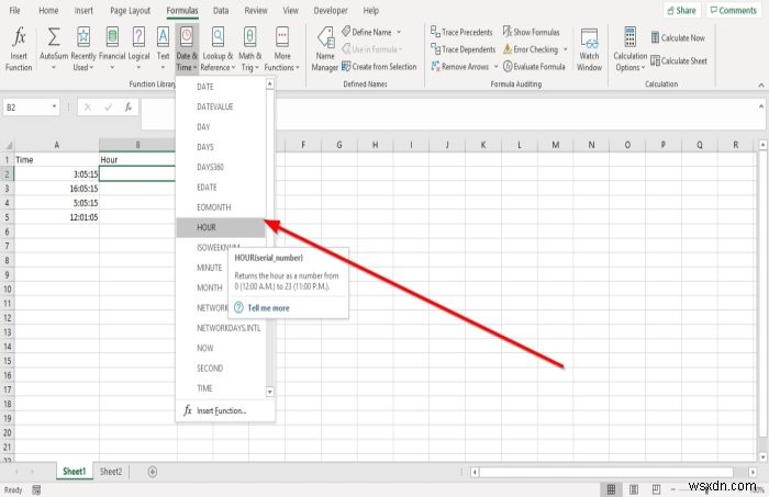 วิธีใช้ฟังก์ชันชั่วโมง นาที และวินาทีใน Microsoft Excel 