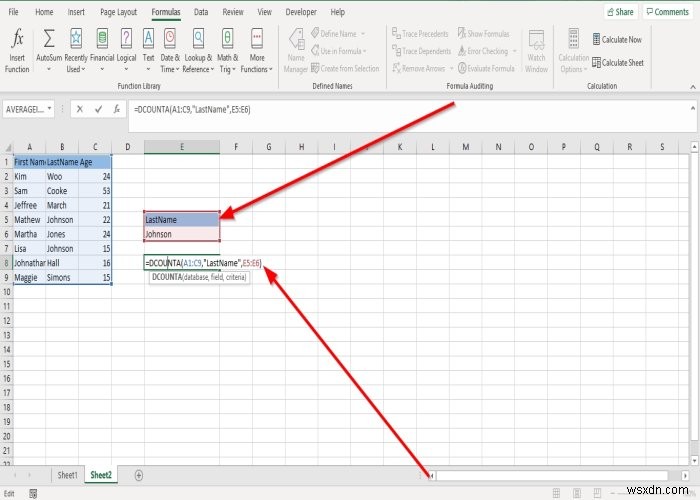 วิธีใช้ฟังก์ชัน DCOUNT และ DCOUNTA ใน Microsoft Excel 