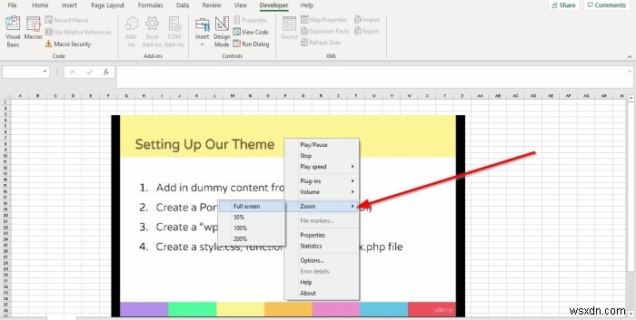 วิธีเล่นวิดีโอและเสียงใน Microsoft Excel 