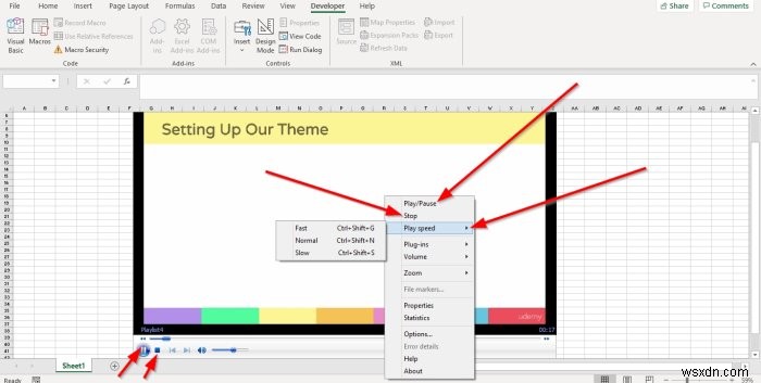 วิธีเล่นวิดีโอและเสียงใน Microsoft Excel 