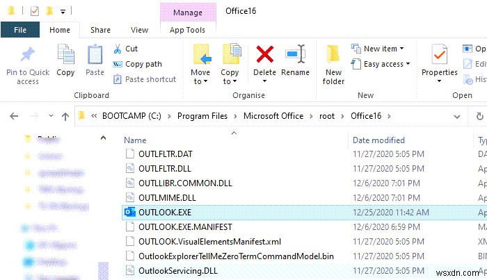 ตำแหน่ง Outlook.exe บน Windows 10 อยู่ที่ไหน 