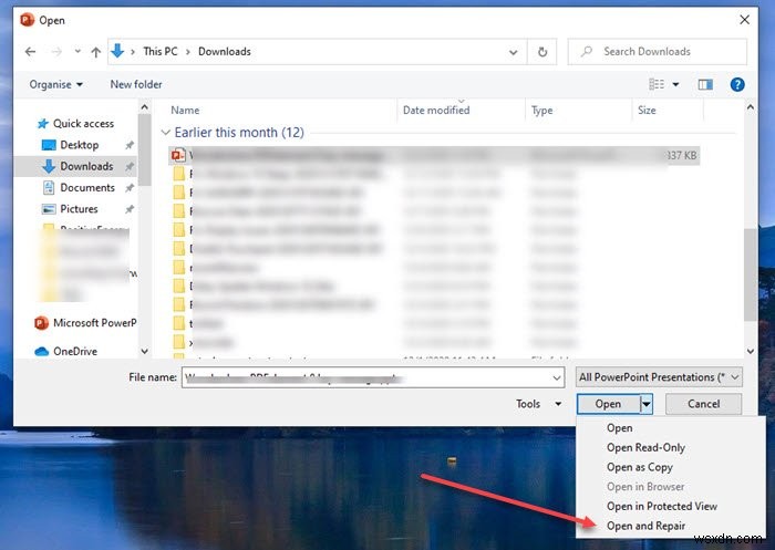 วิธีซ่อมแซมไฟล์ PowerPoint ที่เสียหาย 