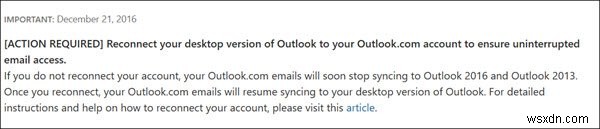 เชื่อมต่อ Outlook กับ Outlook.com อีกครั้งเพื่อการเข้าถึงอีเมลอย่างต่อเนื่อง 