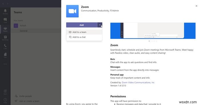 วิธีเพิ่ม Zoom ให้กับ Microsoft Teams 
