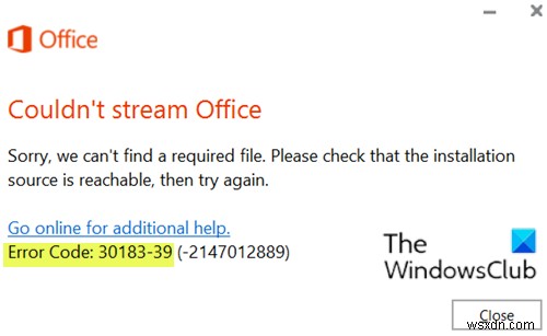 แก้ไขรหัสข้อผิดพลาดของ Microsoft Office 30029-4, 30029-1011, 30094-1011, 30183-39, 30088-4 บน Windows 10 