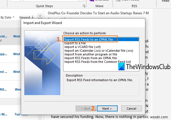 วิธีการนำเข้าหรือส่งออกคอลเลกชันของการสมัคร RSS Feed ใน Outlook 