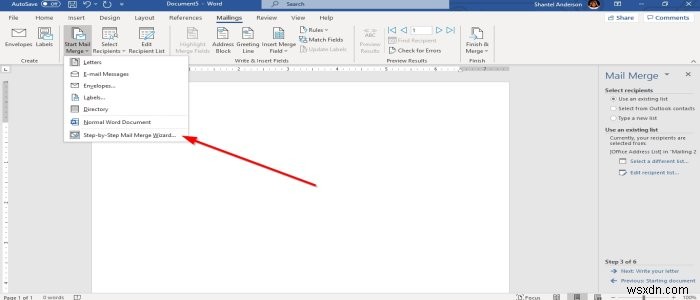 วิธีใช้ Mail Merge for Letters ใน Microsoft Word 