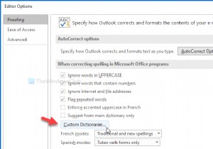 วิธีเพิ่มพจนานุกรมแบบกำหนดเองใน Word, Excel และ Outlook 