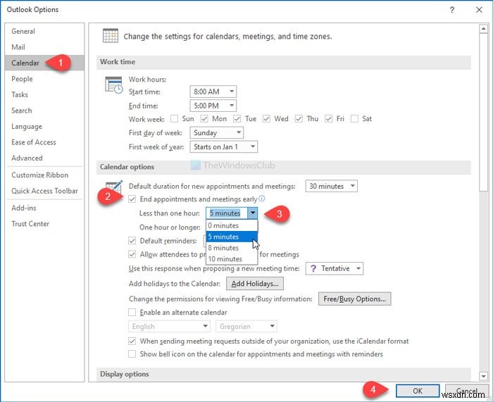 วิธีสิ้นสุดการนัดหมายและการประชุมโดยอัตโนมัติในช่วงต้นของ Microsoft Outlook 