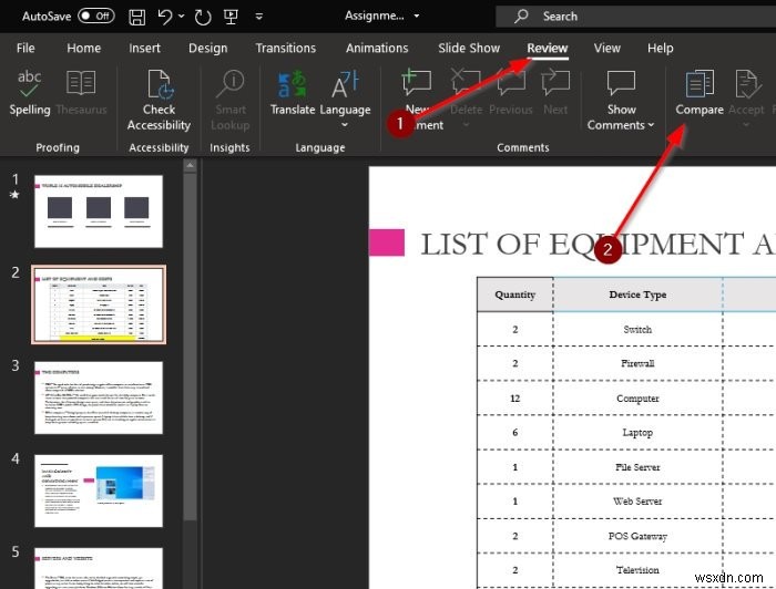 วิธีเปรียบเทียบและผสานการนำเสนอใน Microsoft PowerPoint 