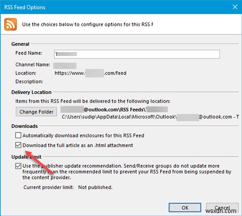 Microsoft Outlook RSS Feeds ไม่อัปเดตบน Windows 11/10 PC 