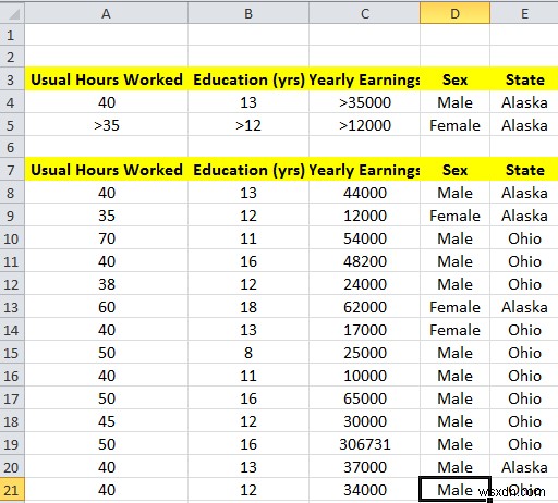 วิธีใช้ตัวกรองขั้นสูงใน Excel 