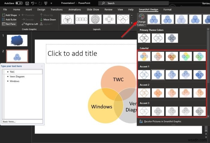 วิธีสร้าง Venn Diagram ใน Microsoft PowerPoint 
