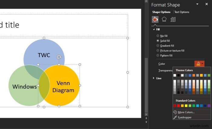 วิธีสร้าง Venn Diagram ใน Microsoft PowerPoint 
