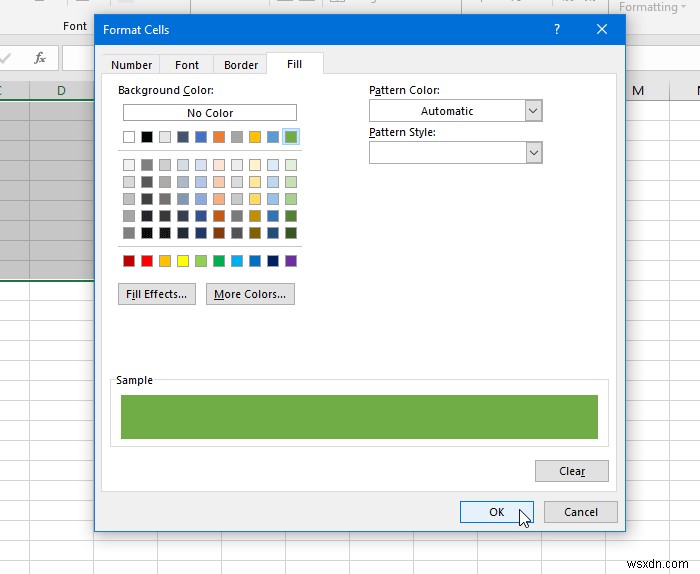 วิธีการใช้สีในแถวหรือคอลัมน์อื่นใน Excel 