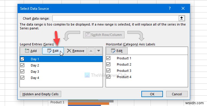 วิธีเปลี่ยนชื่อชุดข้อมูลในกราฟหรือแผนภูมิ Microsoft Excel 