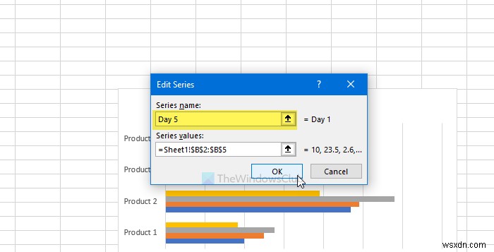 วิธีเปลี่ยนชื่อชุดข้อมูลในกราฟหรือแผนภูมิ Microsoft Excel 