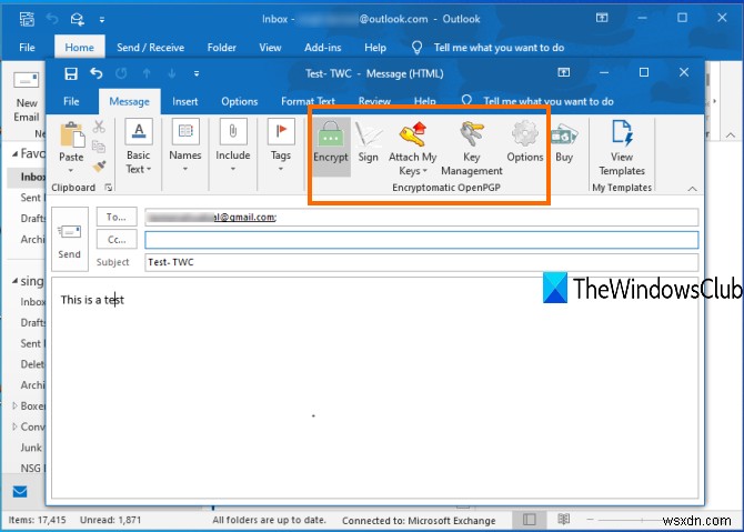 โปรแกรมเสริมการเข้ารหัสอีเมลฟรีสำหรับ Outlook 