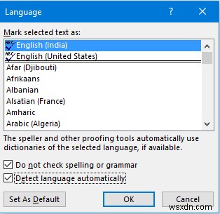 ไวยากรณ์และการตรวจการสะกดไม่ทำงานใน Microsoft Word 