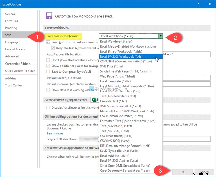 วิธีเปลี่ยนรูปแบบไฟล์เริ่มต้นสำหรับการบันทึกใน Word, Excel, PowerPoint 