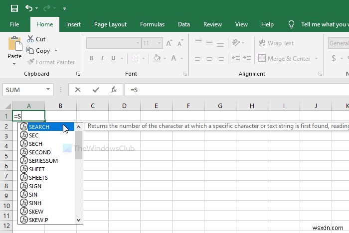 วิธีแสดงหรือซ่อนรายการสูตรขณะพิมพ์ใน Excel 