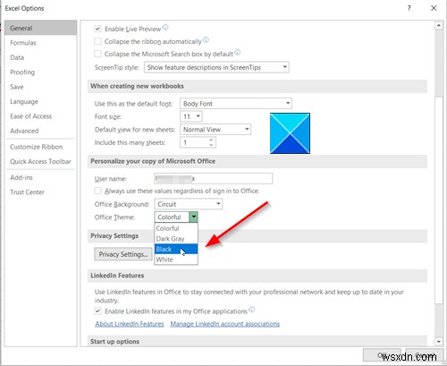 วิธีเปิดใช้งานโหมดมืดใน Word, Excel หรือ PowerPoint 