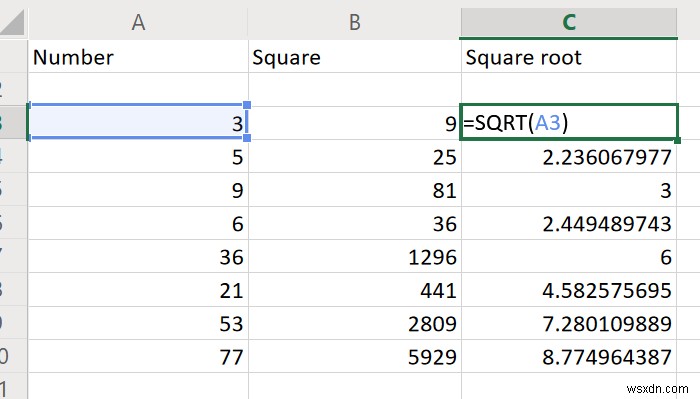 วิธีหารากที่สองและรากที่สองของตัวเลขใน Excel 