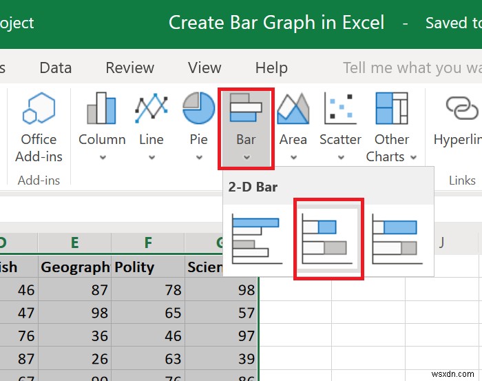 วิธีสร้างกราฟแท่งหรือแผนภูมิคอลัมน์ใน Excel 