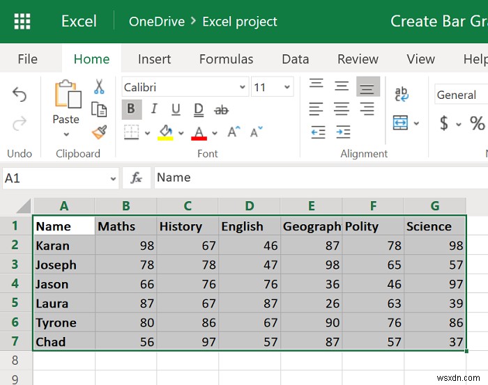 วิธีสร้างกราฟแท่งหรือแผนภูมิคอลัมน์ใน Excel 