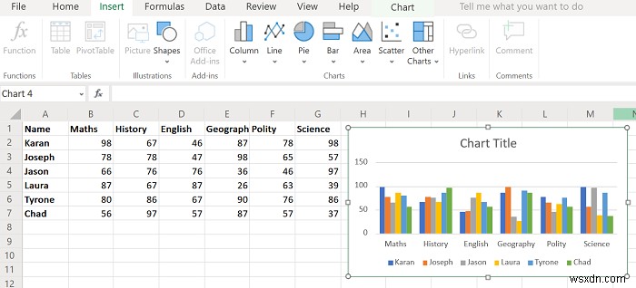 วิธีสร้างกราฟแท่งหรือแผนภูมิคอลัมน์ใน Excel 