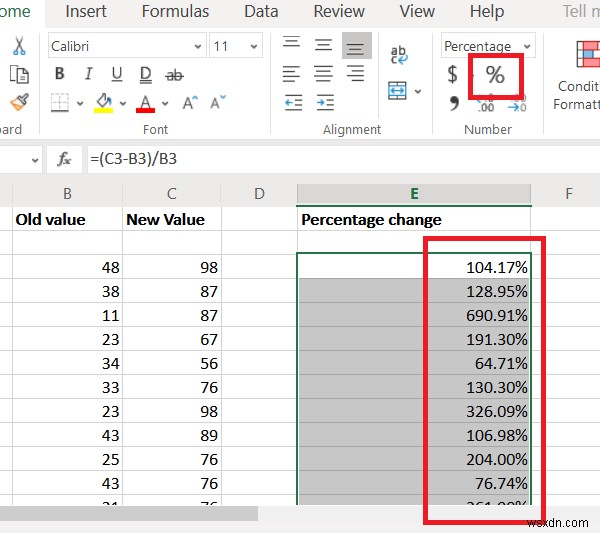 จะค้นหาเปอร์เซ็นต์การเปลี่ยนแปลงใน Excel ได้อย่างไร 