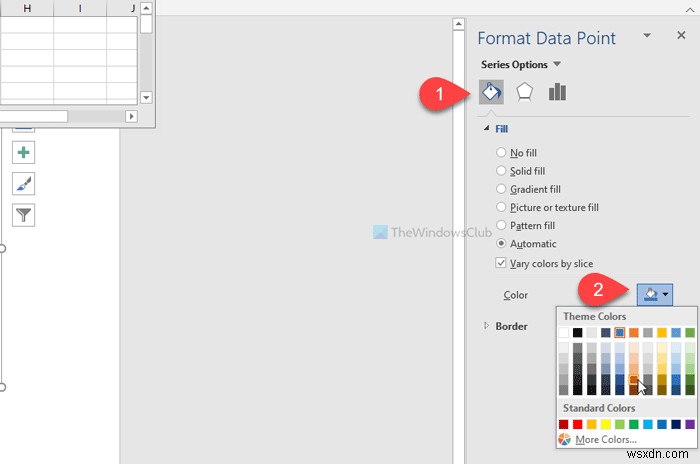 วิธีเปลี่ยนสีแผนภูมิเริ่มต้นใน Word, Excel, PowerPoint 