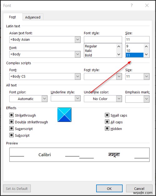 ขนาดฟอนต์เปลี่ยนไปเมื่อตอบกลับอีเมลใน Outlook ใน Windows 10 