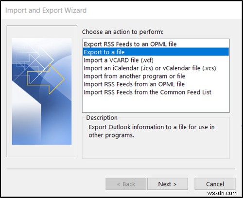 วิธีสำรองโฟลเดอร์อีเมล Outlook ไปยังเดสก์ท็อป Windows 10 