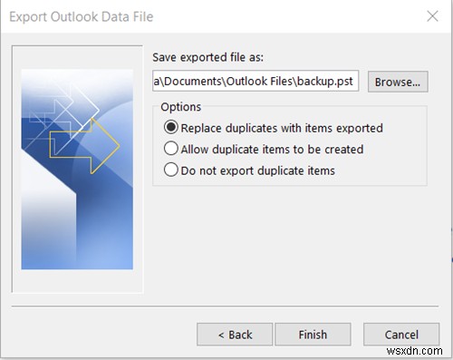วิธีสำรองโฟลเดอร์อีเมล Outlook ไปยังเดสก์ท็อป Windows 10 