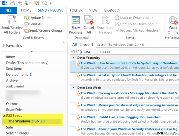 วิธีเพิ่ม RSS Feeds ไปยัง Outlook ใน Windows 11/10 