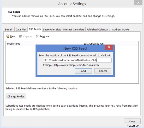 วิธีเพิ่ม RSS Feeds ไปยัง Outlook ใน Windows 11/10 