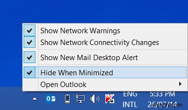 วิธีย่อ Outlook เป็น System Tray ใน Windows 11/10 