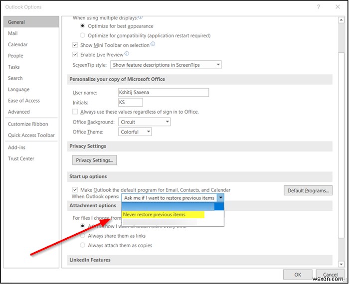 หยุด Outlook ไม่ให้เปิดอีเมลอีกครั้งหลังจากเกิดข้อขัดข้อง 