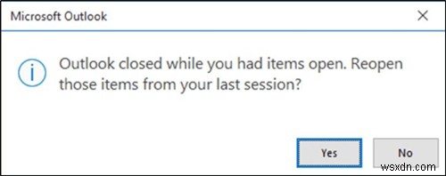 หยุด Outlook ไม่ให้เปิดอีเมลอีกครั้งหลังจากเกิดข้อขัดข้อง 