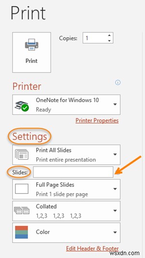 วิธีพิมพ์งานนำเสนอ PowerPoint – สไลด์ บันทึกย่อ และเอกสารประกอบคำบรรยาย 