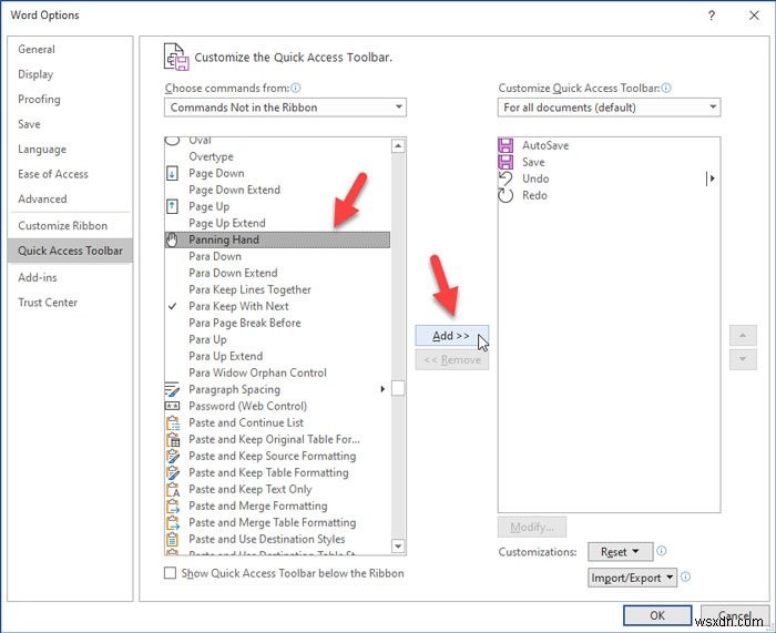 วิธีเปิดใช้งานและใช้ Panning Hand ในแอป Microsoft Office 