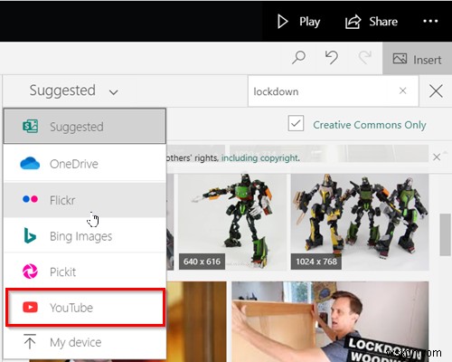 วิธีค้นหาและเพิ่มเนื้อหาใน Microsoft Sway 