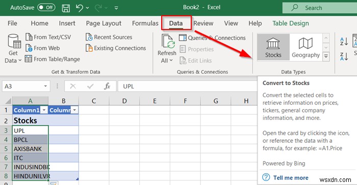 วิธีดึงราคาหุ้นแบบเรียลไทม์ใน Excel โดยใช้ราคาหุ้น 